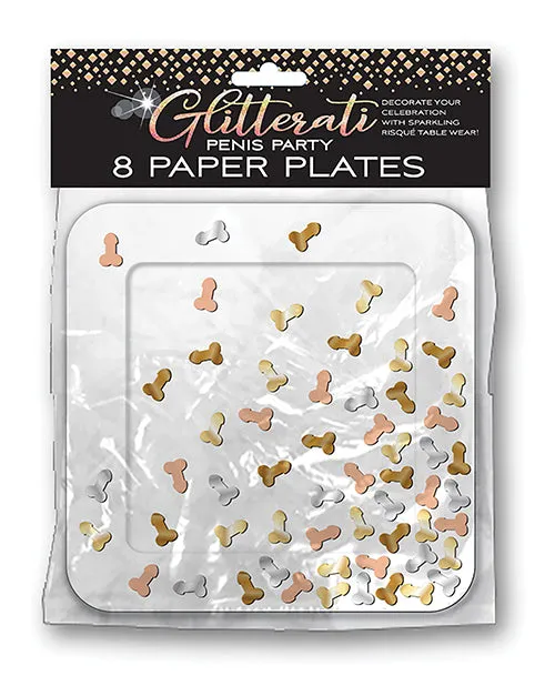Little Genie Male Sex Toys Glitterati Penis Party Plates