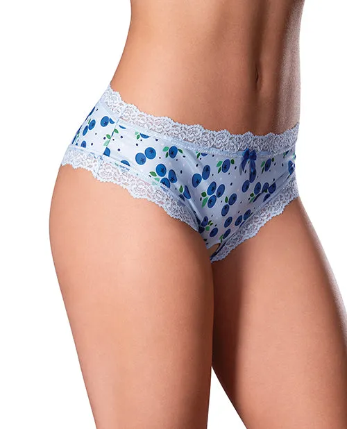 Magic Silk Vibrators Sweet Treats Crotchless Boy Short wWicked Sensual Care Blueberry Lube Blue