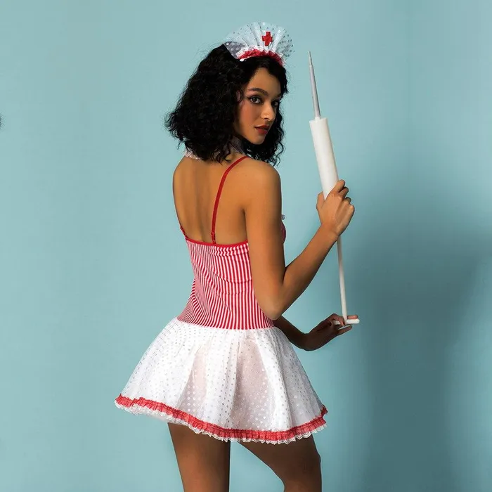 Male Sex Toys Flirty and Cute Nurse Costume with Collar Kissablegs