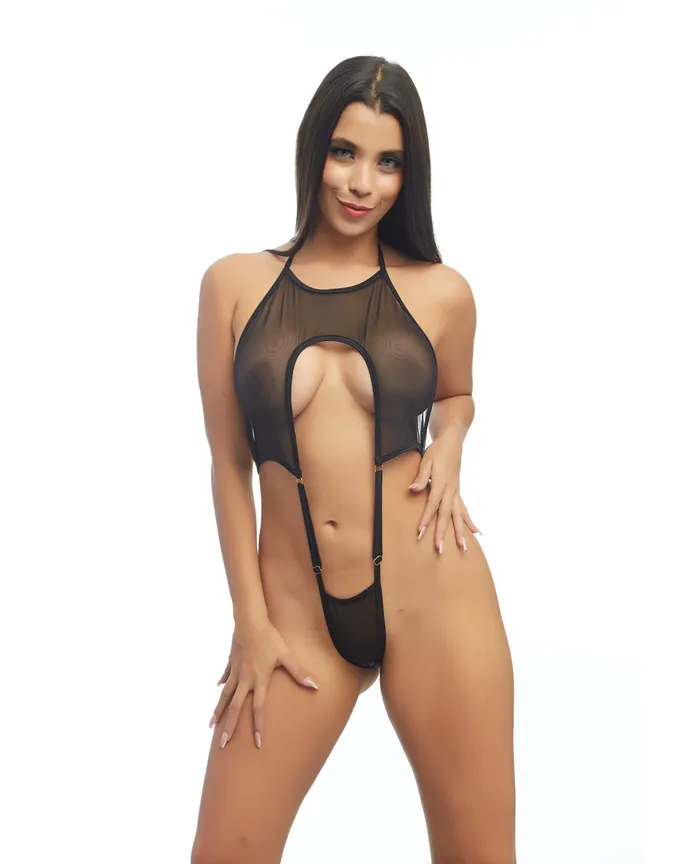 Malebasics Femme X Halter Bodysuit Black OS Anal