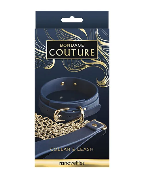 NS Novelties Couples Bondage Couture Vinyl Collar And Leash