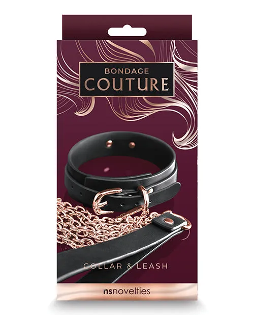 NS Novelties Couples Bondage Couture Vinyl Collar And Leash