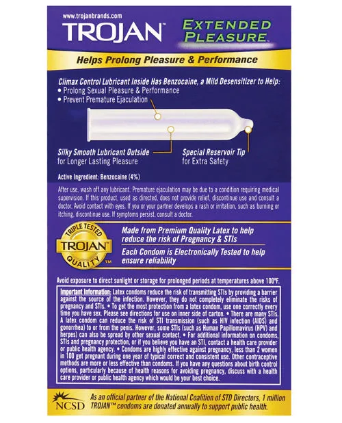 Paradise Marketing Vibrators Trojan Extended Pleasure Condoms