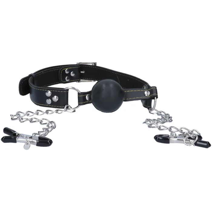 Pipe Dream Couples Fetish Fantasy Extreme Ball Gag Nipple Clamps