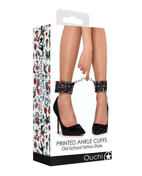 Shots Shots Ouch Old School Tattoo Style Printed Ankle Cuffs Dildos