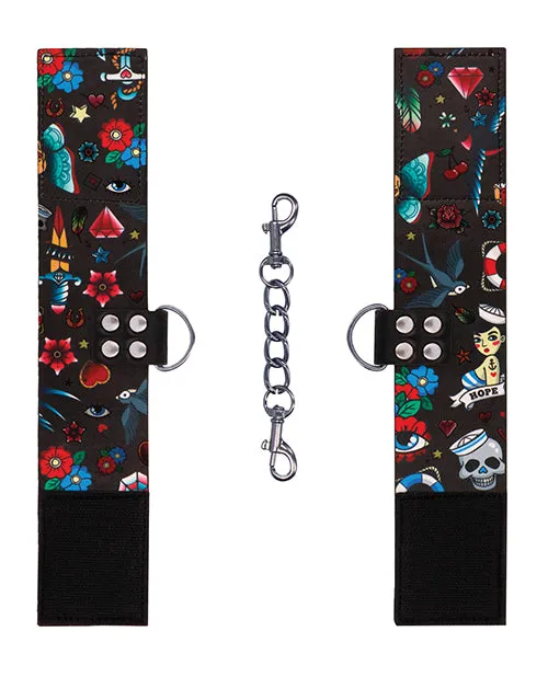 Shots Shots Ouch Old School Tattoo Style Printed Ankle Cuffs Dildos