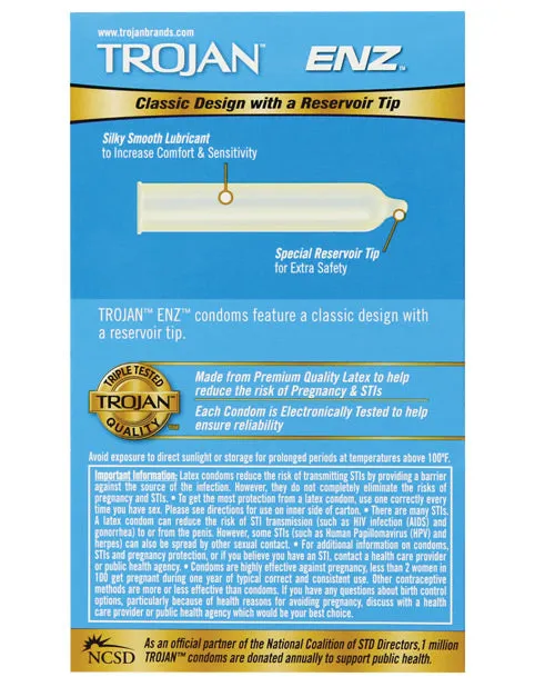 Vibrators Trojan Trojan Enz Lubricated Condoms