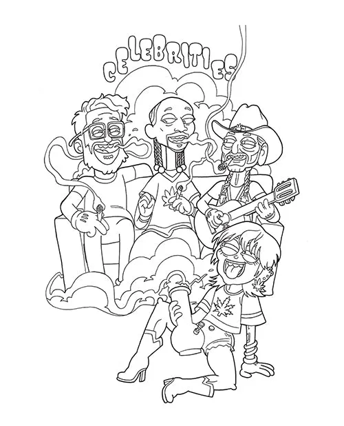 Wood Rocket Wood Rocket Who Smokes Weed Adult Coloring Book Vibrators